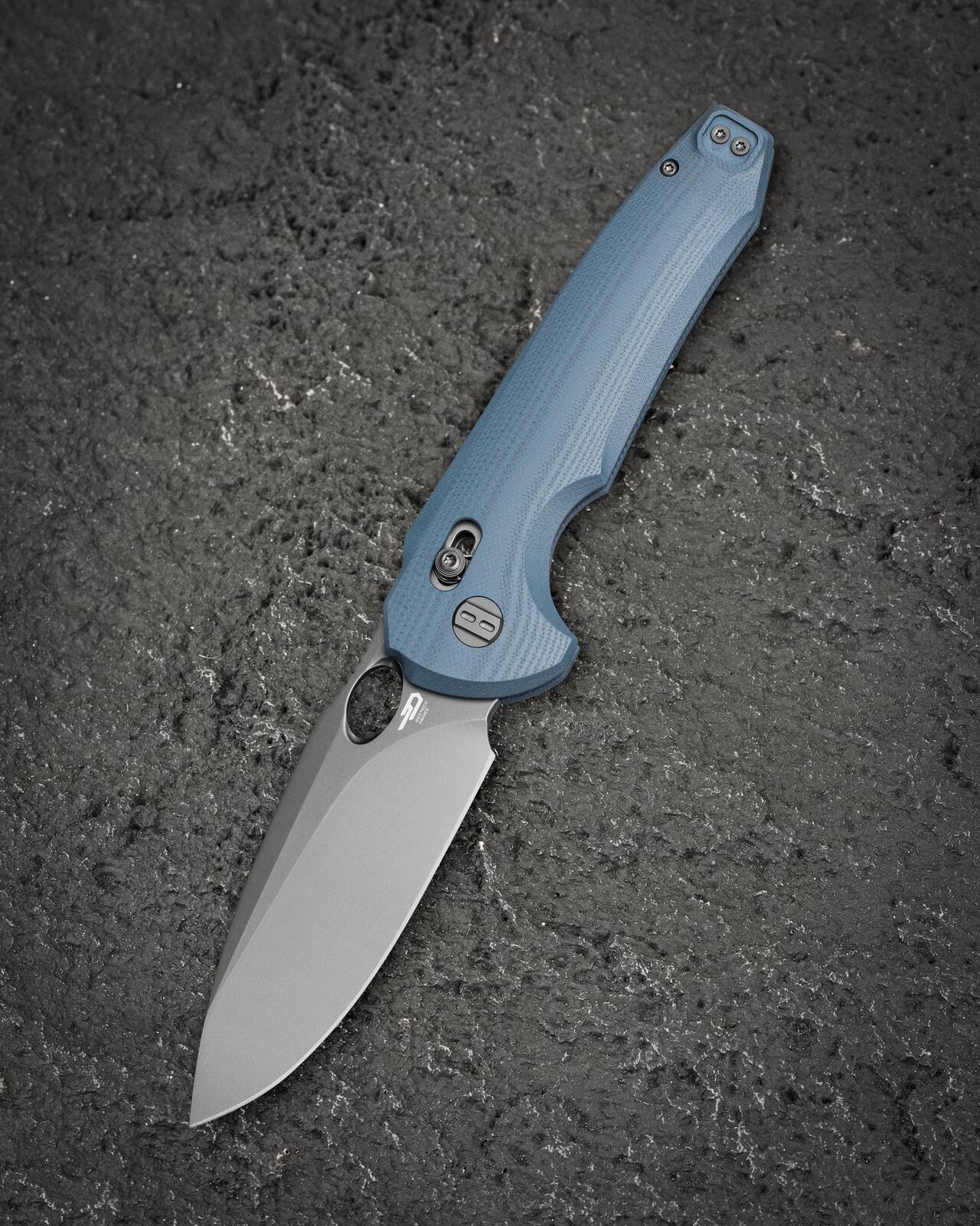 Bestech Noctar - Blue G10, Grey PVD 14C28N Blade. BG66E
