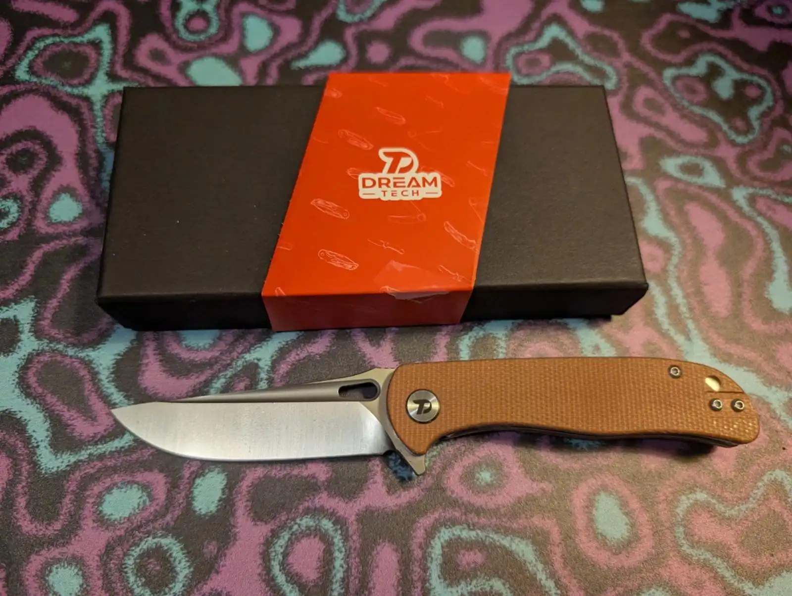 Dreamtech, D2, Linerlock, Brown Micarta, D3898MO