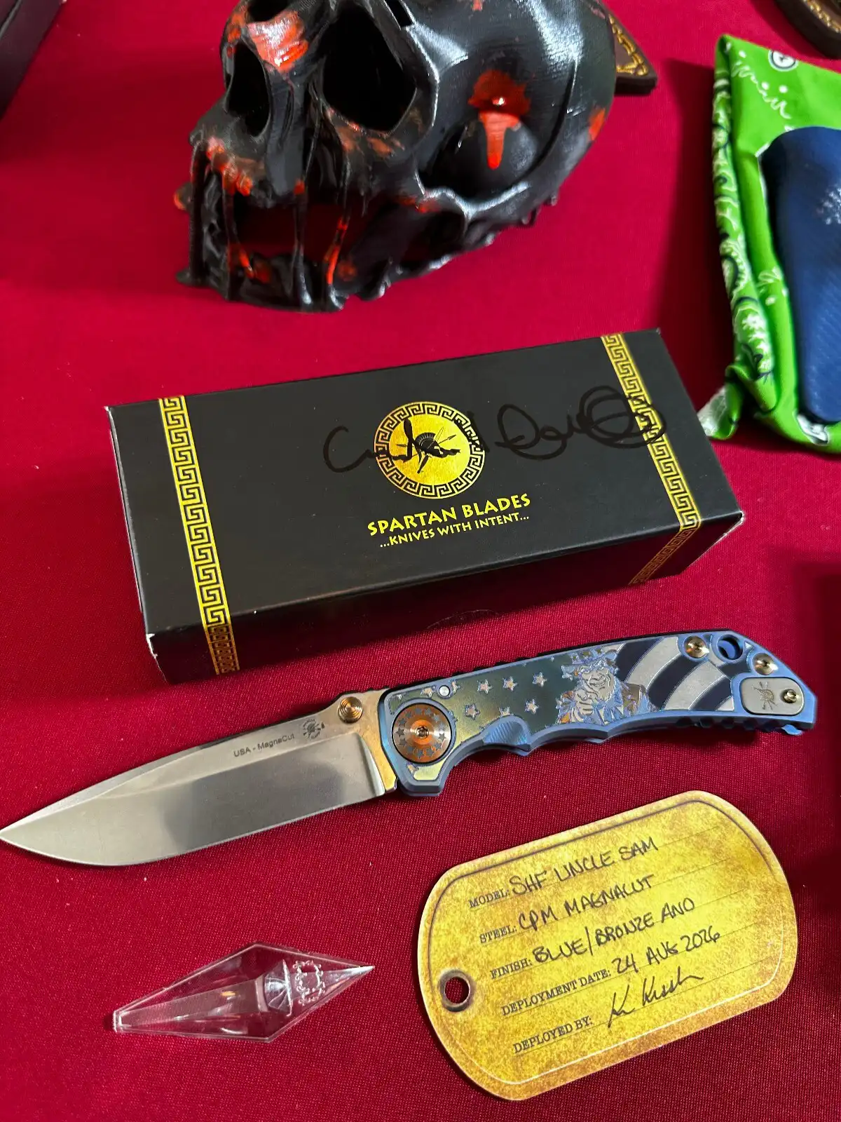 Spartan Harsey Signed Box! Uncle Sam Special Edition! Titanium, CPM-Magnacut