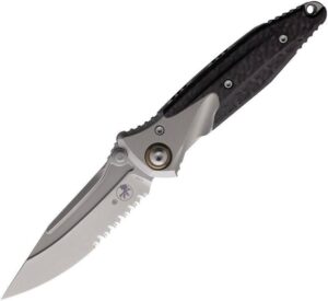 Microtech Socom - Bravo Mini SE, Partial Serrated, Carbon Fiber, Titanium. 260M-8 CFTI