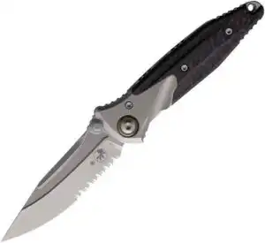 Microtech Socom - Bravo Mini SE, Partial Serrated, Carbon Fiber, Titanium. 260M-8 CFTI