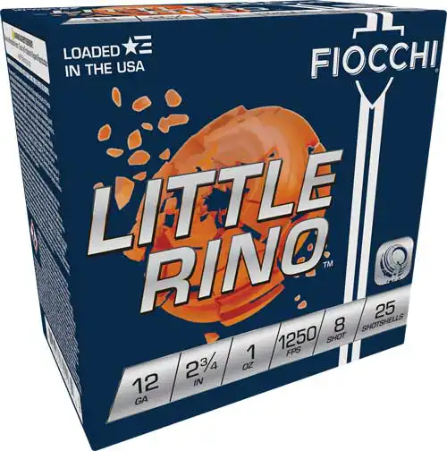 FIOCCHI LITTLE RINO 12GA 2.75" - 1OZ #8 1250FPS 250RD CASE
