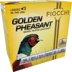FIOCCHI GOLDEN PHEASANT 16GA - 2.75" 1-1/8 #6 25RD 10BX/CS