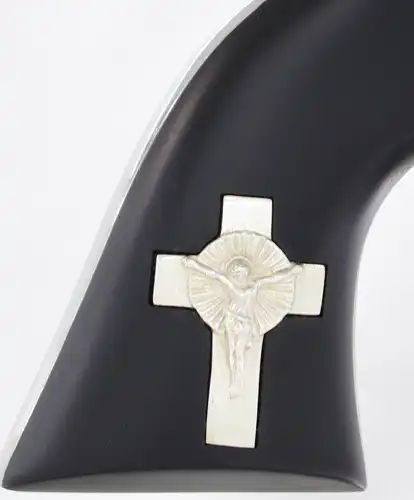 CIMARRON HOLY SMOKER 357MAG FS - 4.75" WHITE/SILVER CROSS BLACK