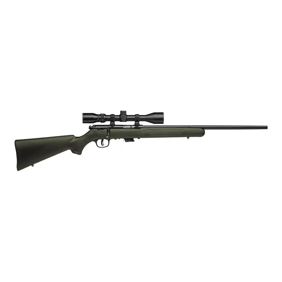 Savage Mark II FXP Rifle .22 LR 5rd Magazine 21" Barrel Synthetic OD Green Stock 3-9x40mm Scope
