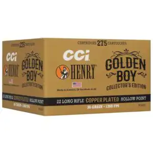 CCI Henry Golden Boy Edition Rimfire Ammunition .22 LR 36gr CPHP 1260 fps 275/ct