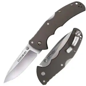Cold Steel Code-4 Spear Point Lockback Knife Gray - 3-1/2" Blade Satin