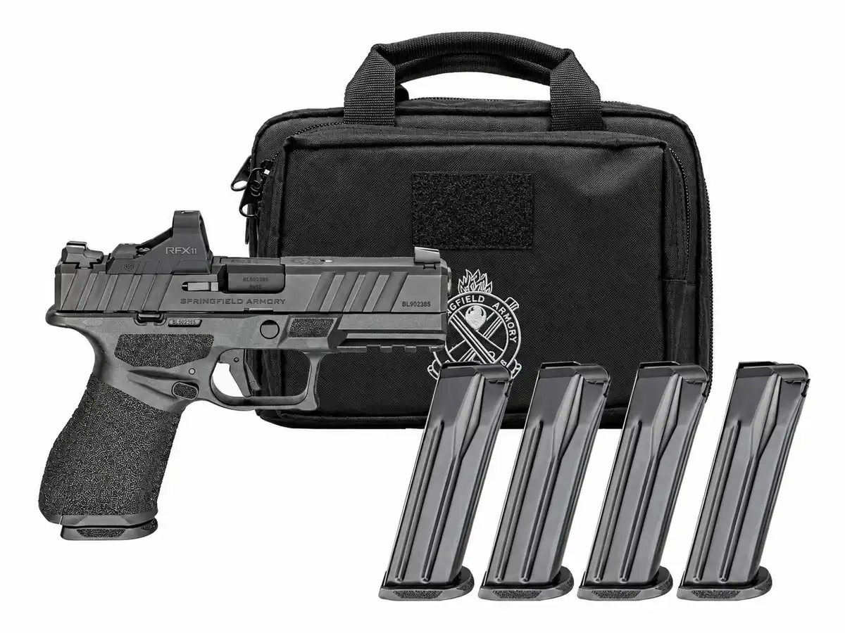 Springfield Gear Pac Echelon Alpha 4.0C Compact Handgun 9mm Luger 15rd Magazine(4) 4" Barrel U-DOT Sights Green Dot and Bag