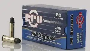 PPU Handgun Ammunition .38 Spl 158 gr LRN 902 fps 50/ct