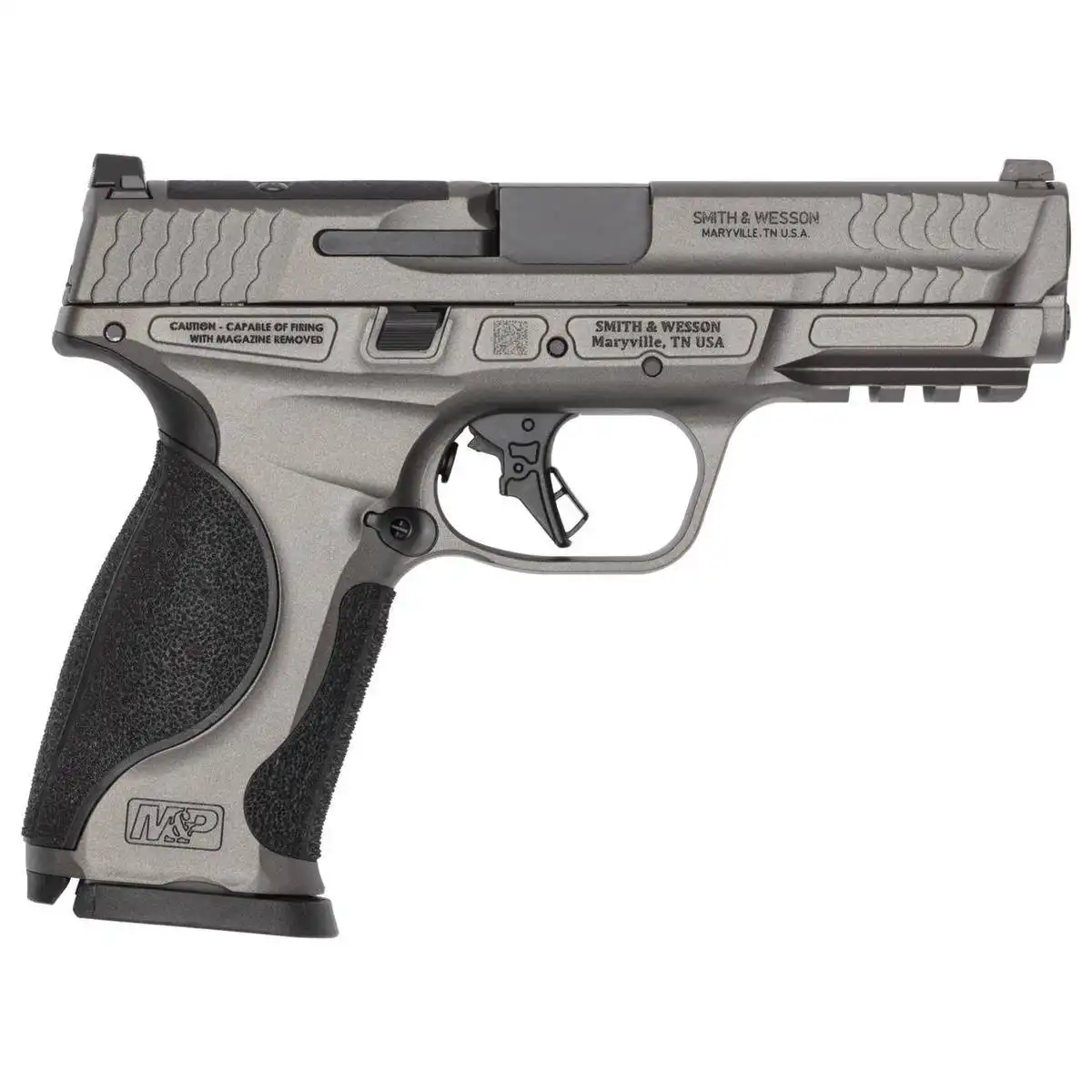 S&W M&P9 M2.0 Metal Full Size OR Handgun 9mm Luger 15rd Magazines(2) 4.25" Barrel No Thumb Safety Tungsten Grey