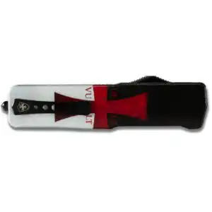 Templar Knives Premium Weighted Automatic Knife 3" Serrated Dagger Blade Templar Flag