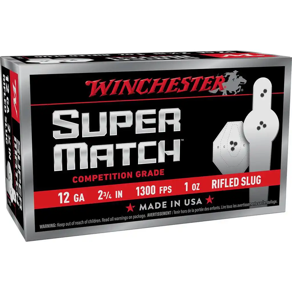 Winchester Super Match Shotshells 12ga 2-3/4" 1oz 1300fps Slug 10/ct