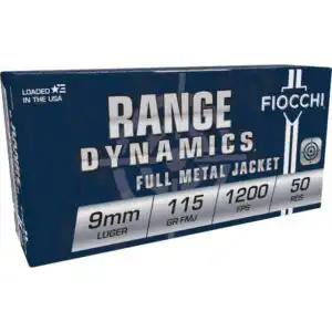 Fiocchi Range Dynamics Handgun Ammunition 9mm Luger 115 gr FMJ 1200 fps 1000/ct