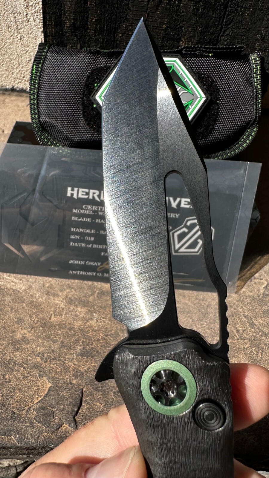 Heretic Wraith - John Gray hand grind, Barked Titanium, Magnacut DLC Blade, - Image 5
