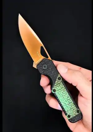 Kizer Mini Militaw - TikTok Excl Glow Micarta, Bronze PVD D2 Steel