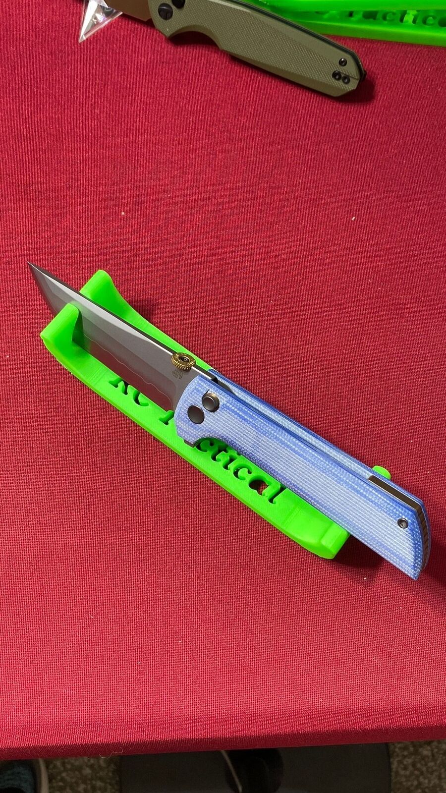 NMB North Mountain Blades, Chop2 Blue Micarta