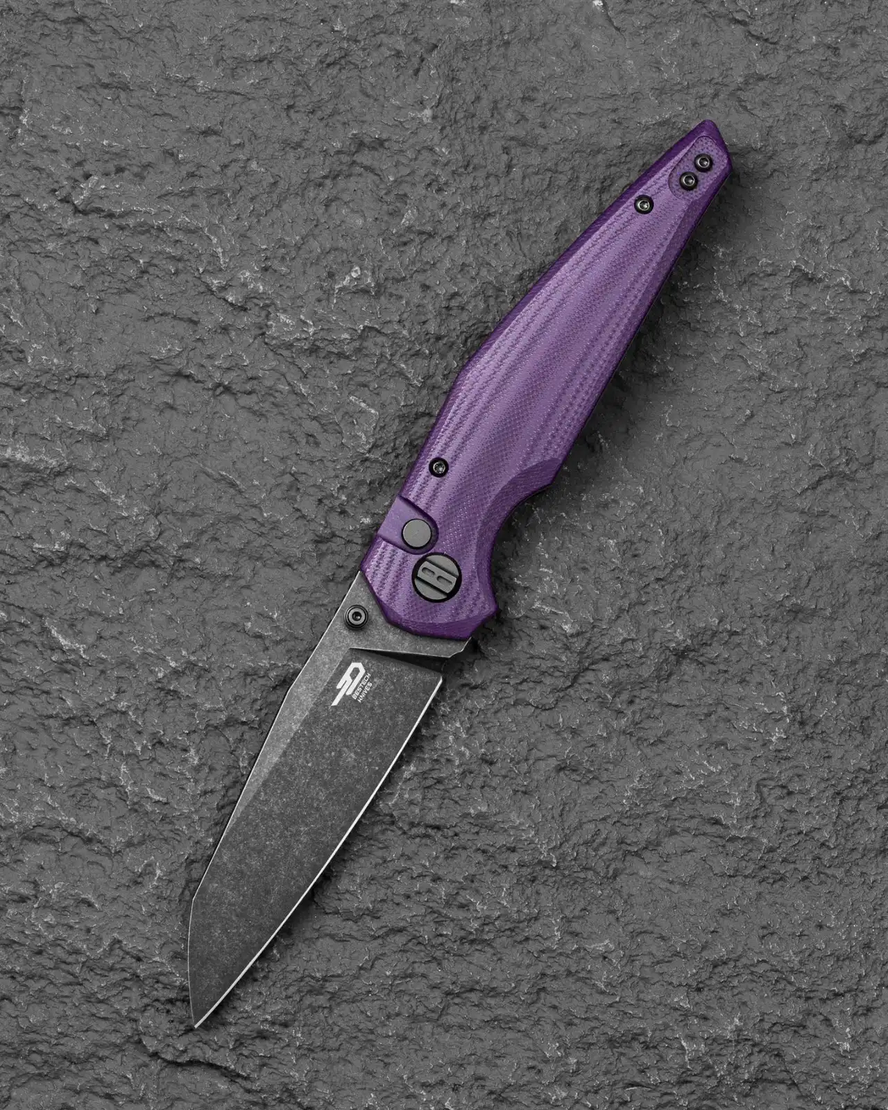 Bestech Snakebird - Purple G10 Handle, Black PVD 14C28N Blade. BG58E - Image 3