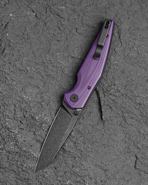 Bestech Snakebird - Purple G10 Handle, Black PVD 14C28N Blade. BG58E - Image 4